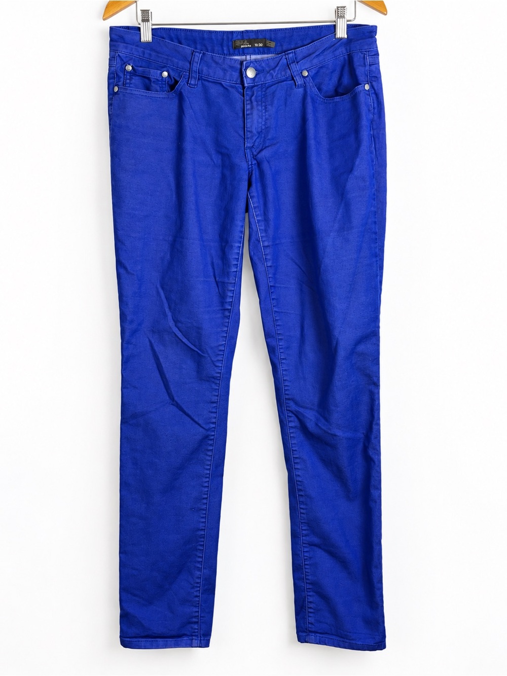 prAna boho earth Cobalt Blue Jeans 10/30 Slim Straight Leg Low Rise Denim